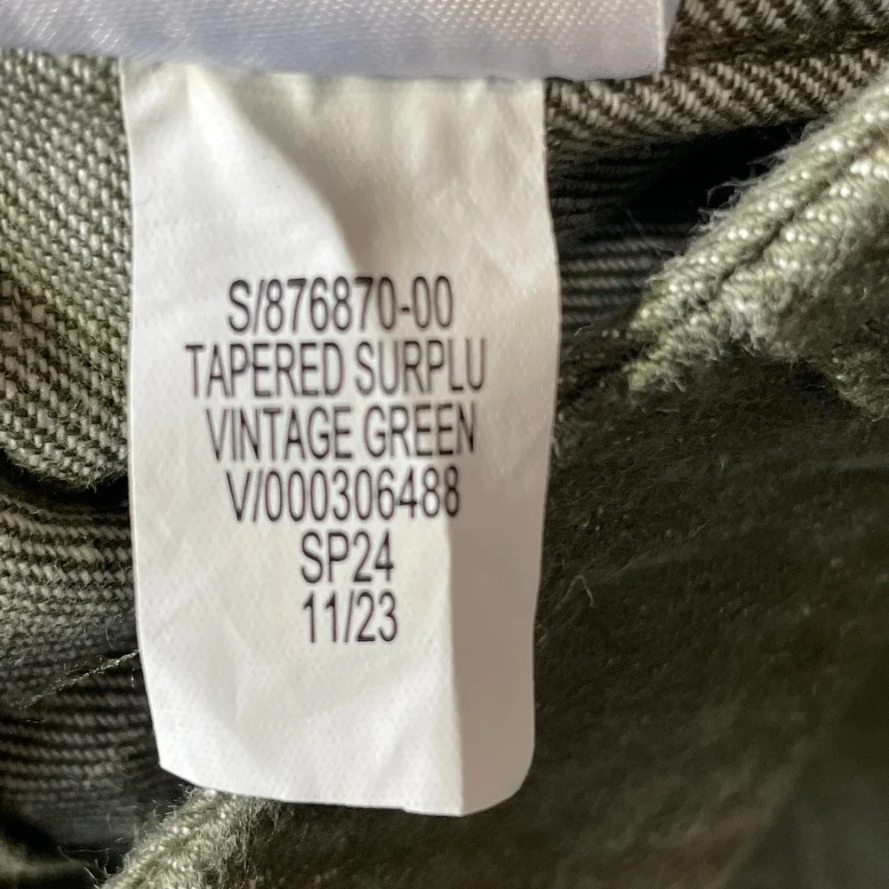 Banana Republic Surplus Cargo Pants Mens 36x30 Green Tapered Military Casual